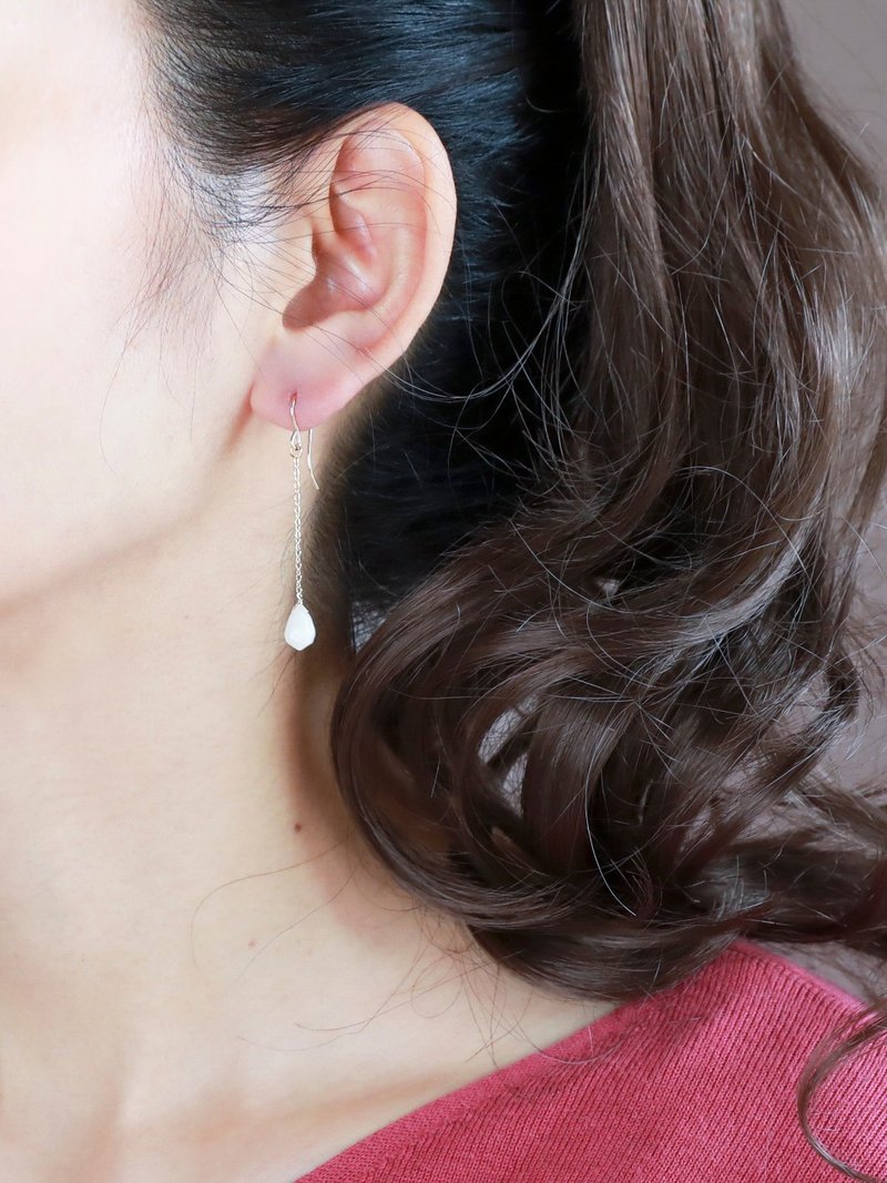 Earrings & Clip-On semplice Mother of Pearl - ต่างหู - เครื่องประดับพลอย ขาว