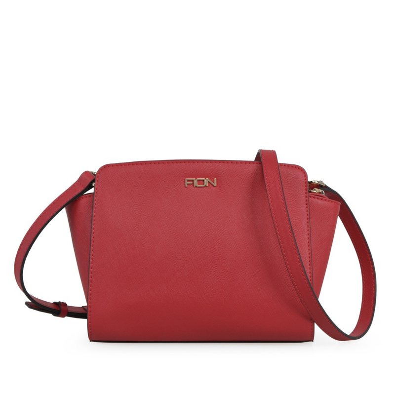 Saffiano Leather Crossbody & Shoulder Handbag - Messenger Bags & Sling Bags - Genuine Leather Red