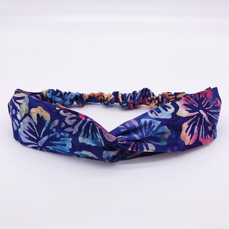 Every summer I go to the beach batik Buhay side with the necessary hand-made limited edition cross hair band hair band - Hair Accessories - Cotton & Hemp Multicolor