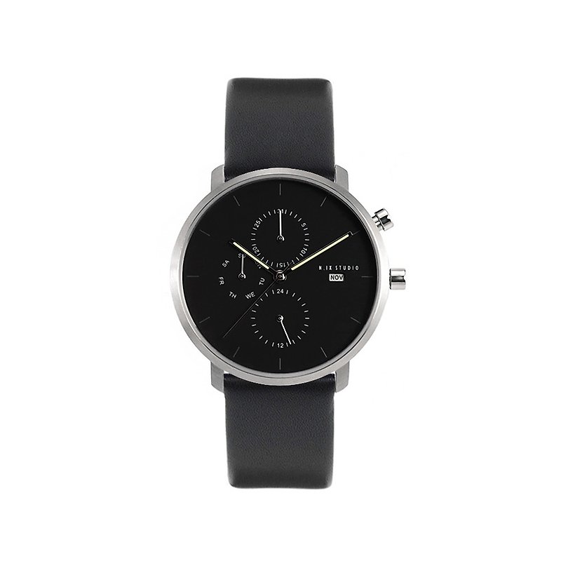 นาฬิกาข้อมือ Minimal Style : MONOCHROME CLASSIC - ONYX/LEATHER (Black) - นาฬิกาผู้หญิง - หนังแท้ 