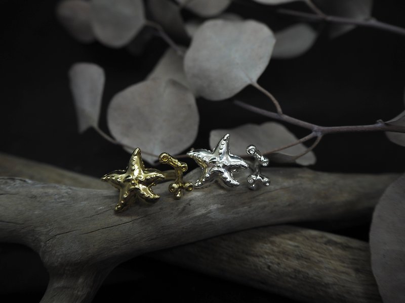 Escape Starfish-Sterling Silver, Bronze Ring - General Rings - Sterling Silver 