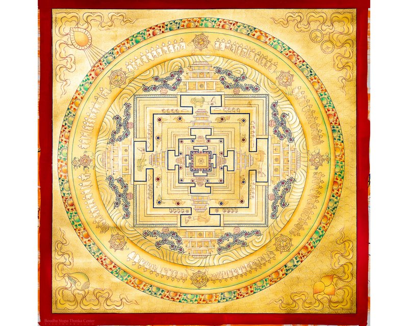 和諧時輪曼荼羅 冥想的靈性藝術 - 壁貼/牆壁裝飾 - 其他材質 多色