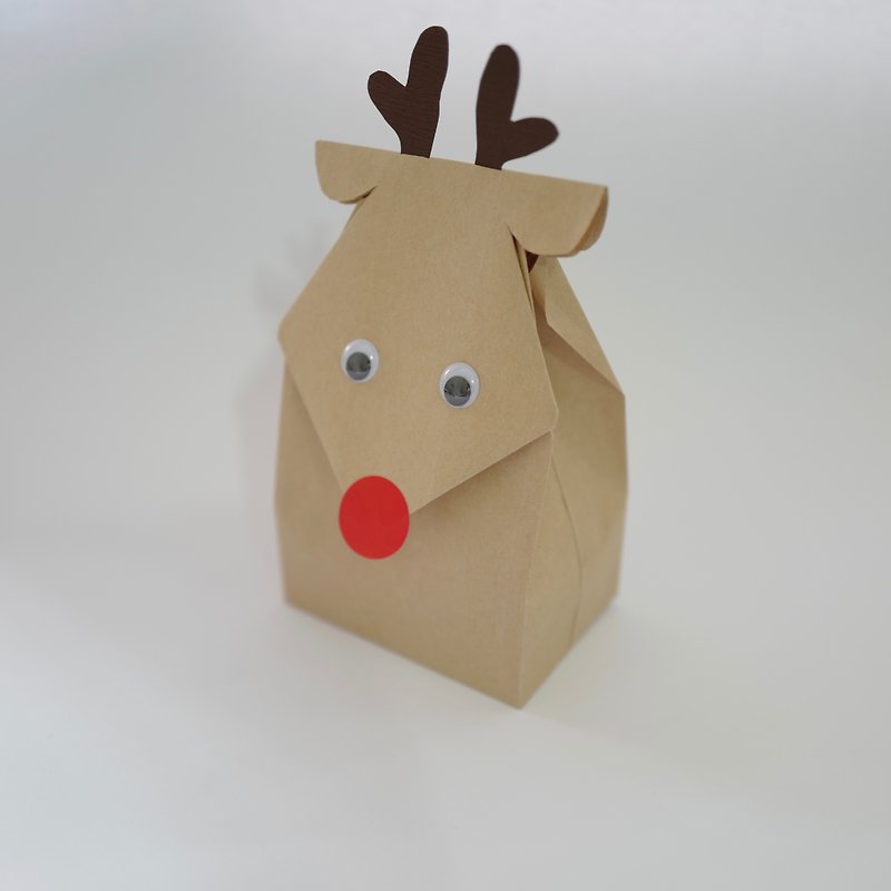 Christmas elk bag set of five - วัสดุห่อของขวัญ - กระดาษ สีทอง