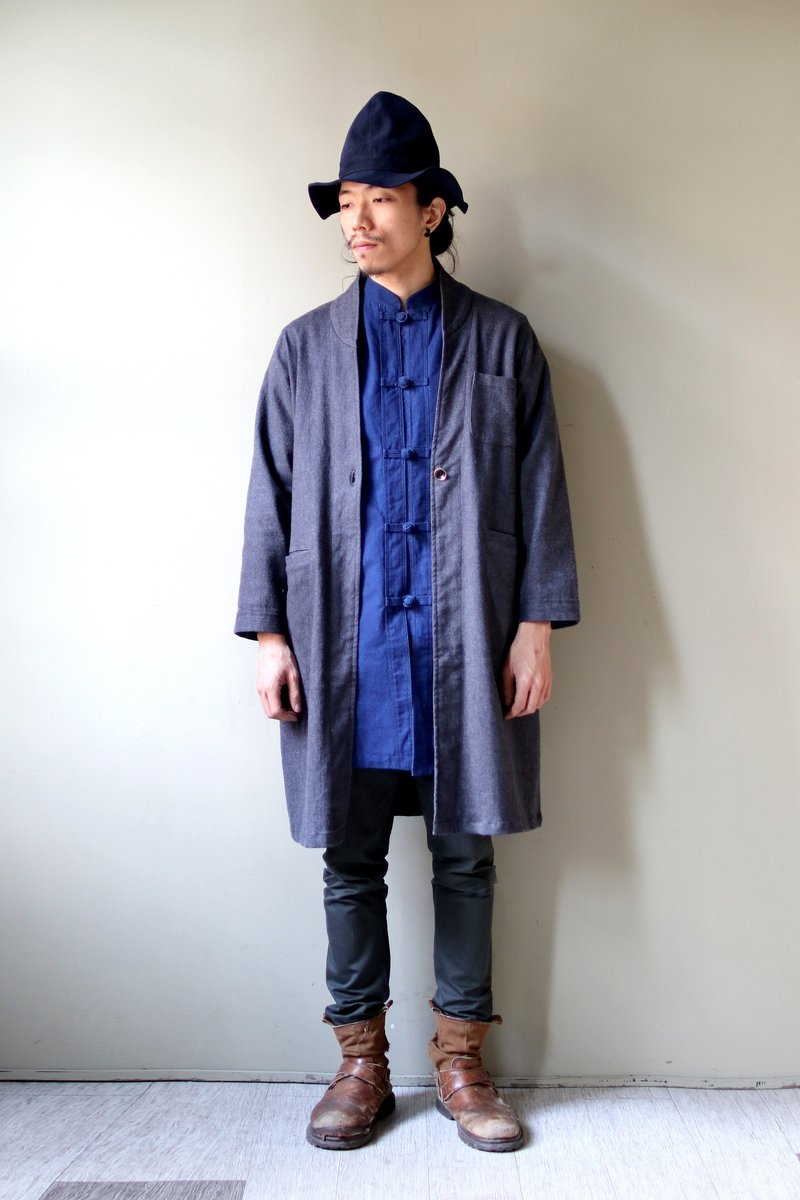 omake/ omagown coat - Men's Sweaters - Cotton & Hemp Gray