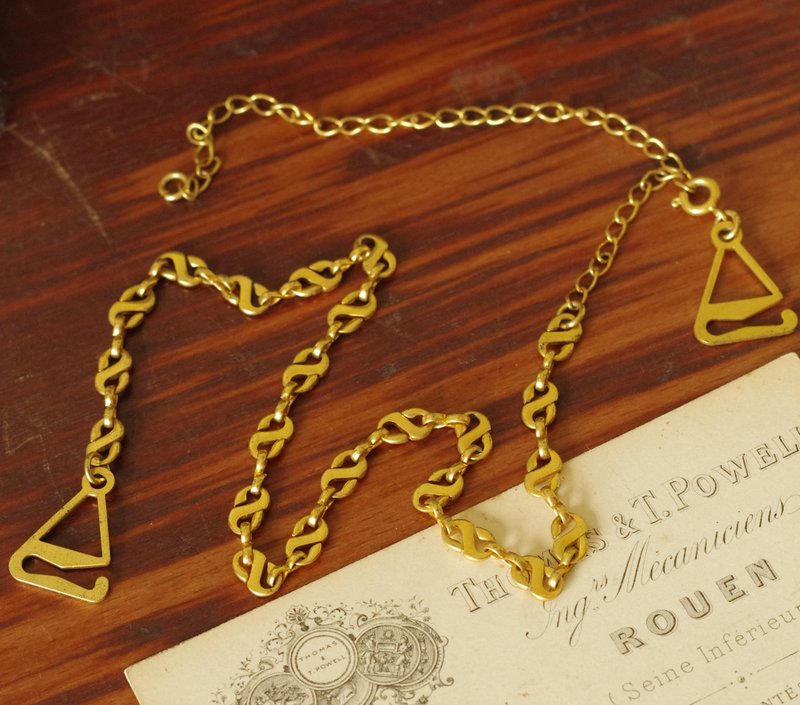 Antique European purchased suspected pocket watch chain necklace N325 - Necklaces - Other Metals Gold