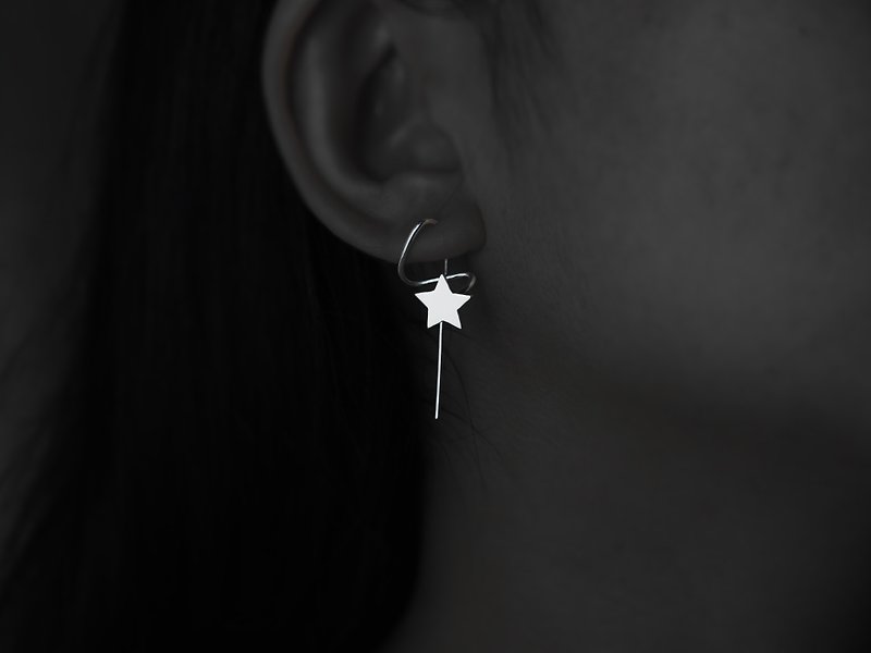 Meteor (sterling silver earrings star earrings handmade silver jewelry) Christmas gift - ต่างหู - เงินแท้ สีเงิน