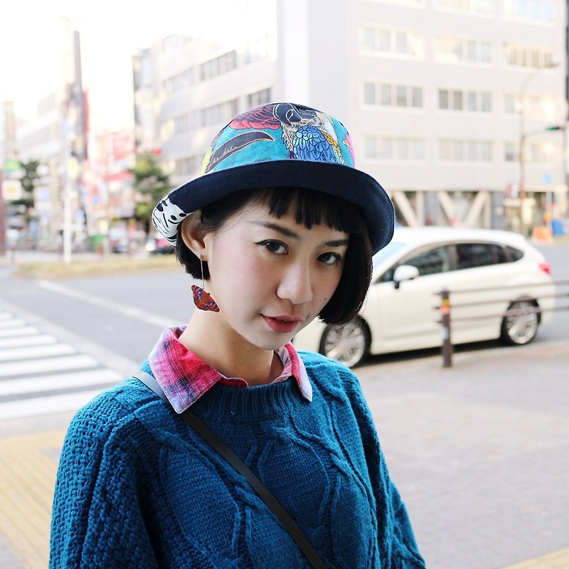 JOJA│ blue-sided hat parrot x - S - หมวก - ผ้าฝ้าย/ผ้าลินิน หลากหลายสี