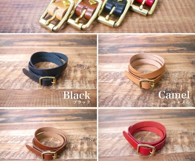 Tochigi Leather Belt Cowhide Slim Cowhide Tochigi Leather
