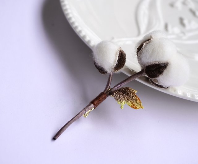 Yuansen ハンドメイド コットン 織り 植物 ビューティー かぎ針編み ブローチ ハート 口針 ショップ yuansen ブローチ  Pinkoi