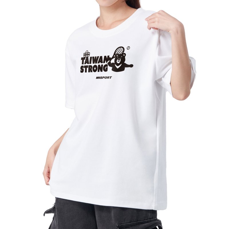 立體機能棉T-TAIWAN STRONG 史壯網球 (單項款) 機能服 MIT台灣製 - 運動上衣/排汗衫 - 聚酯纖維 白色