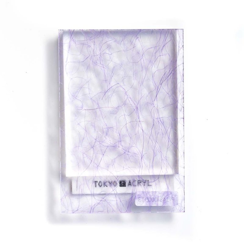アクリル板 / アート / 薄紫色　和紙　透明  / テキスタイル/3mm / ポストカードサイズ - パーツ/クラフト道具 - アクリル ブルー