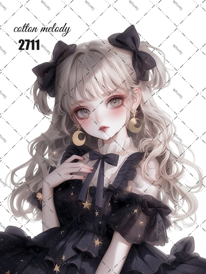original sticker no.2711 人物ステッカー オリジナルステッカー オリジナル人物ステッカー 装飾ステッカー cotton melody - 貼紙 - 紙 