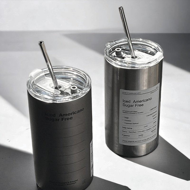 Can be customized super good-looking Stainless Steel insulation cold brew coffee cup straw cup Stainless Steel cup coffee cup - แก้ว - โลหะ ขาว