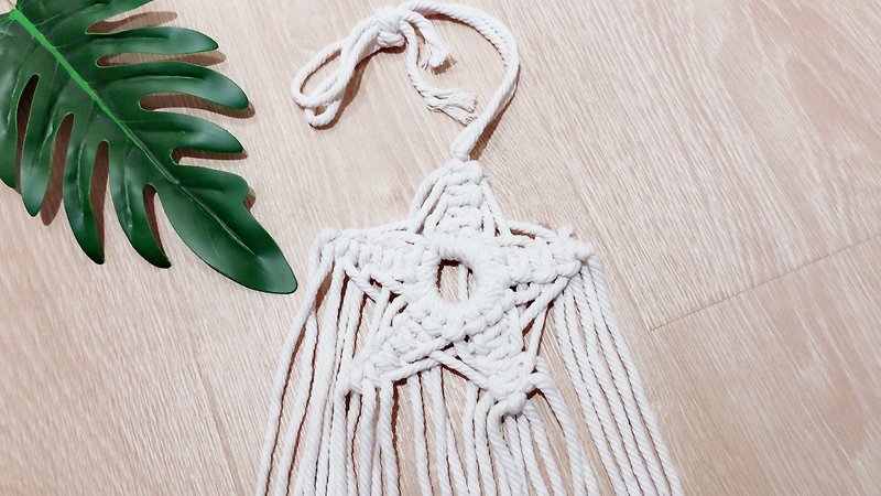 Nordic macrame Christmas star cotton hand-woven bedroom decoration hanging tapestry wall hanging - Wall Décor - Cotton & Hemp 