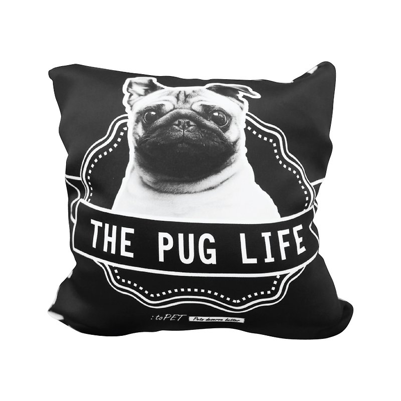 :toPET Pug series (1) - Cushions 30 X 30 cm - Pillows & Cushions - Other Materials Black