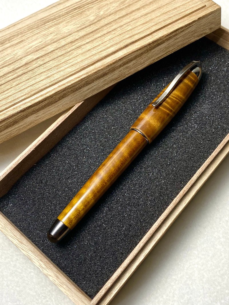 3952老山羊-那魯灣 金絲楠木 高清高亮版 書法鈦尖鋼筆 - 鋼筆 - 其他材質 