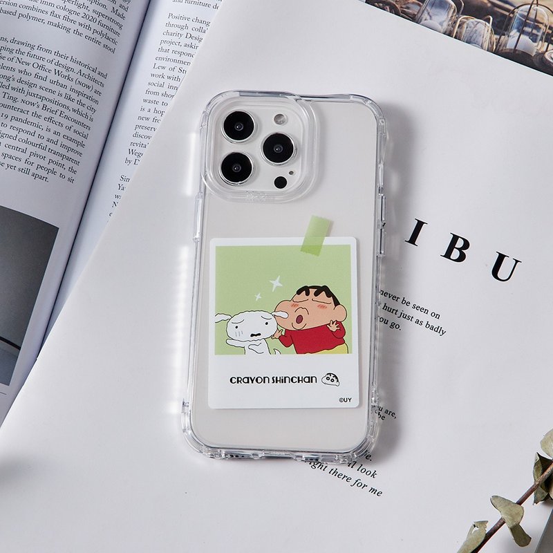 Crayon Shin-chan Fun Pat Anti-Yellow Anti-Fall MagSafe iPhone Case - เคส/ซองมือถือ - พลาสติก สีใส