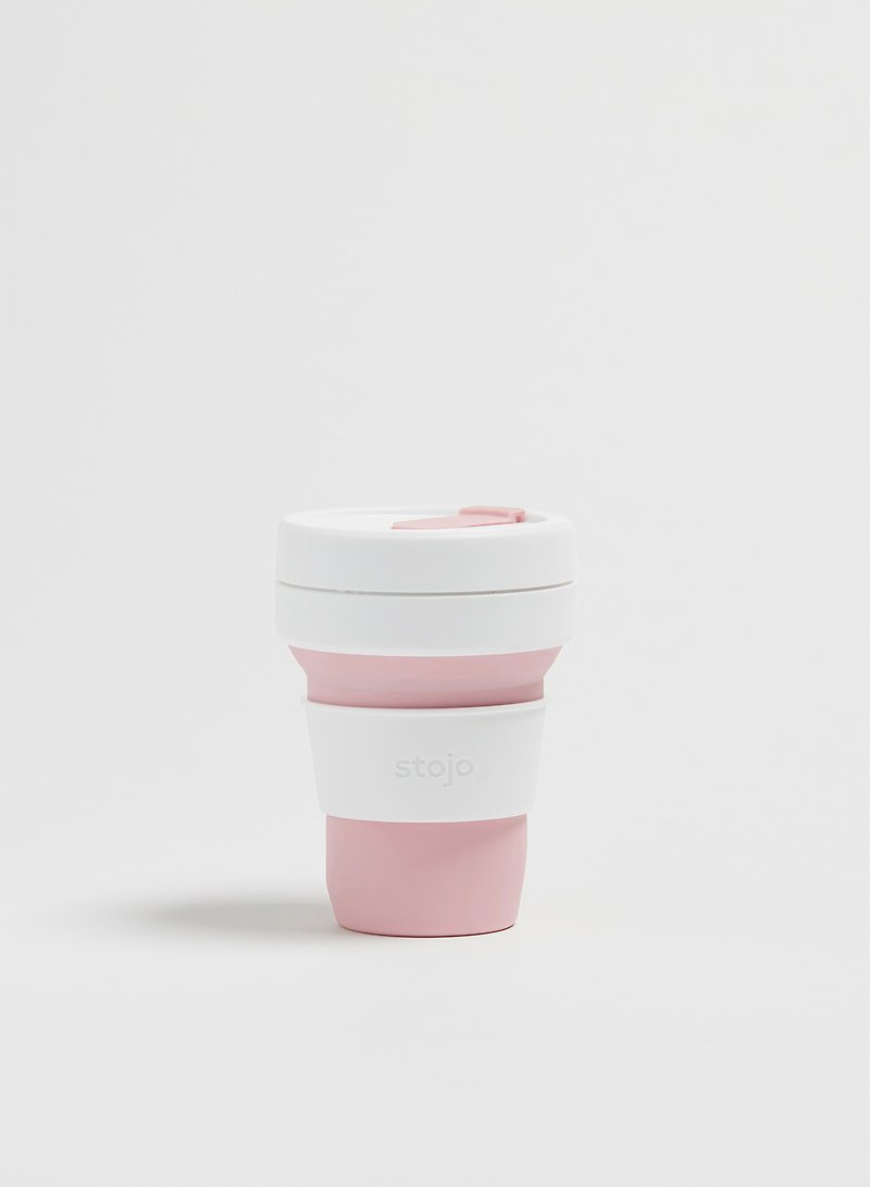 Stojo - 環保高耐熱矽膠摺疊杯12oz - 櫻花粉紅 - 咖啡杯 - 矽膠 粉紅色