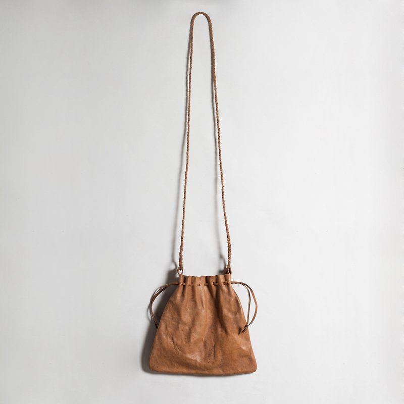 vintage leather bag - Messenger Bags & Sling Bags - Genuine Leather Khaki