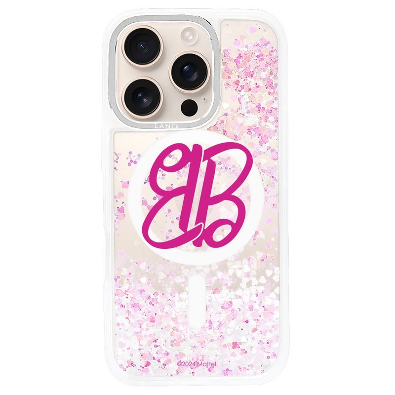 Barbie－Double B 愛心流沙 防摔殼 iPhone 16 15 14 13 Pro Max - 手機殼/手機套 - 環保材質 透明