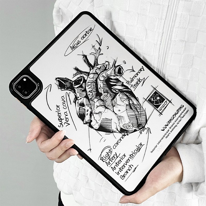 Sketch Heart iPad Thin, No Cover, Single Flat Case - Tablet & Laptop Cases - Other Materials 