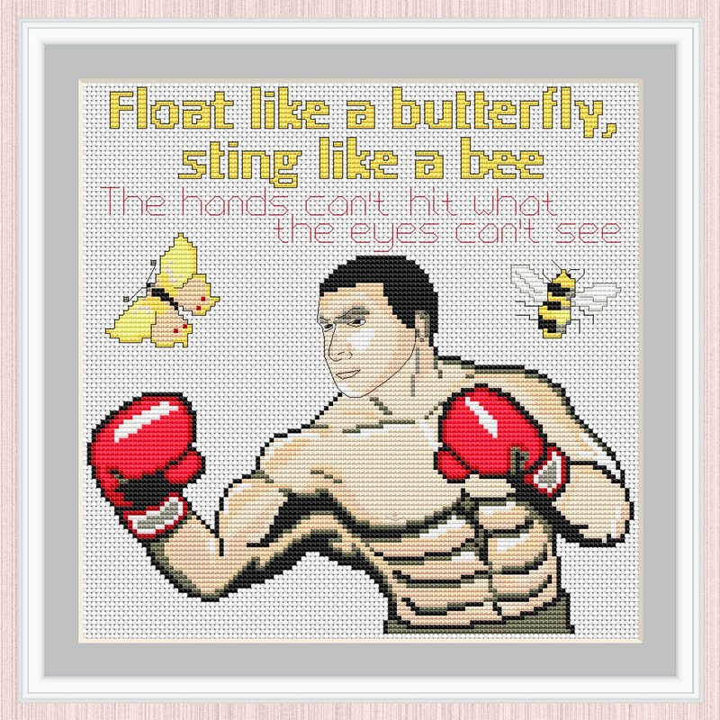 Boxing Cross Stitch Pattern | Electronic files for Cross Stitch Boxer | - 手工藝教學/工具書 - 其他材質 