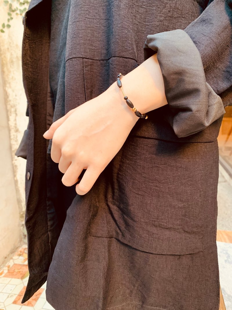 Ore Jewelry _設計師款_銅系列_手環_銅_黑檀木_可訂製_可客製 - 手鍊/手環 - 銅/黃銅 