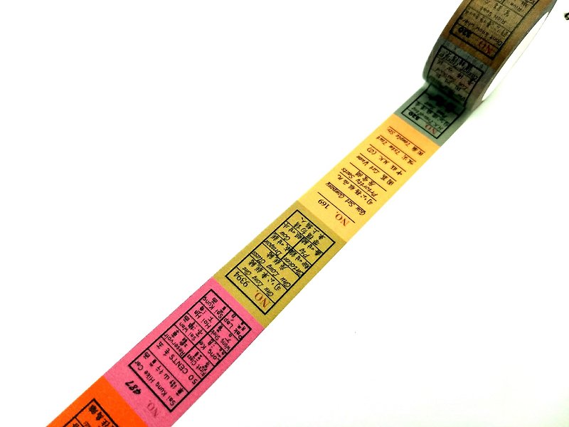 Hong Kong vintage ticket washi tape/masking tape - Washi Tape - Paper Red