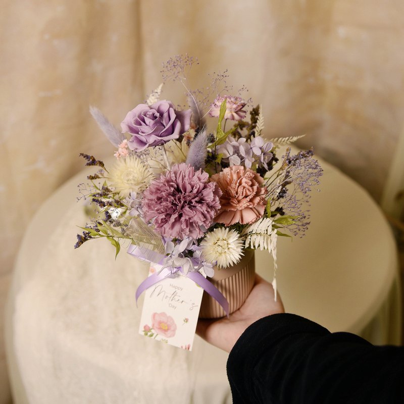 【氣質】母親節 永生康乃馨盆花 桌花  乾燥花 永生花 / 共3款 - 乾燥花/永生花 - 植物．花 多色
