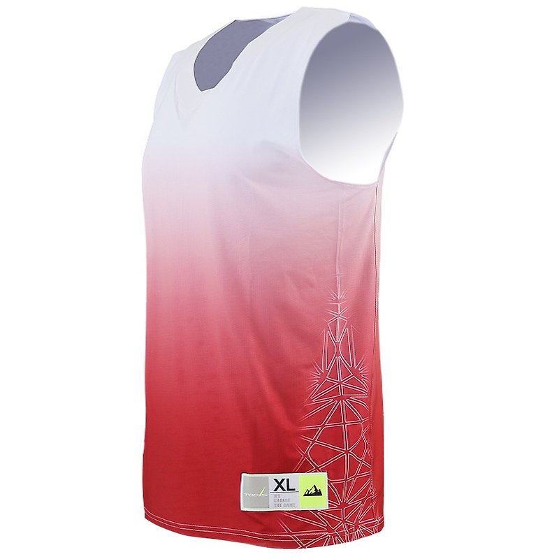 Tools Gradient Sublimation Basketball Wear #红#Basketball Tops - ชุดกีฬาผู้ชาย - เส้นใยสังเคราะห์ สีแดง