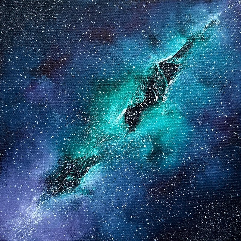 Galaxy Nebula Original Painting Universe Painting Galaxy small wall art - ตกแต่งผนัง - วัสดุอื่นๆ 