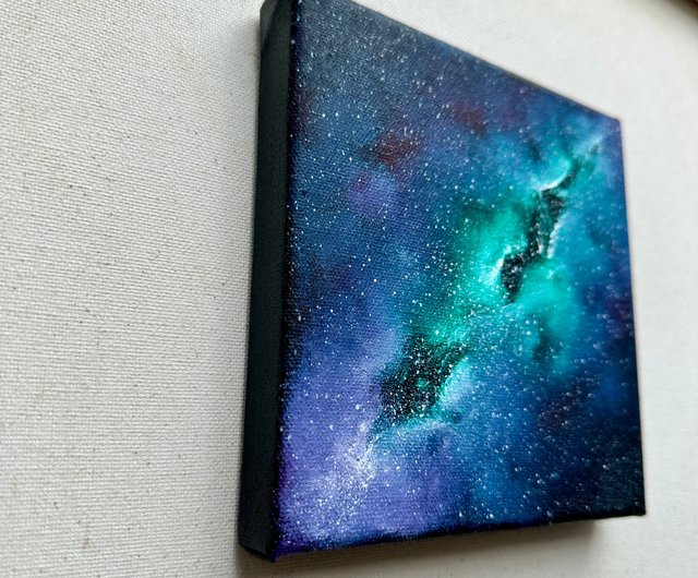 銀河星雲オリジナル絵画宇宙絵画銀河小さな壁アート - ショップ