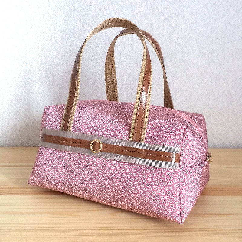 和文様ボストンバッグ【絹】 - 手提包/手提袋 - 其他材質 粉紅色