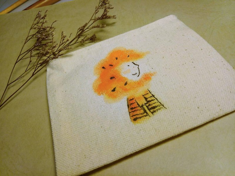 [Christmas exchange handmade custom gift in advance] [fruit series - orange] full hand painted wallet (limited to 20) - Coin Purses - Cotton & Hemp Orange