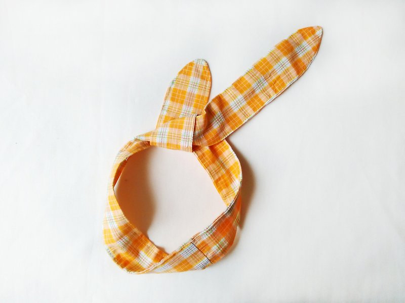 Hair melon melon - Qian Chen strap tied hair band - เครื่องประดับผม - ผ้าฝ้าย/ผ้าลินิน สีส้ม