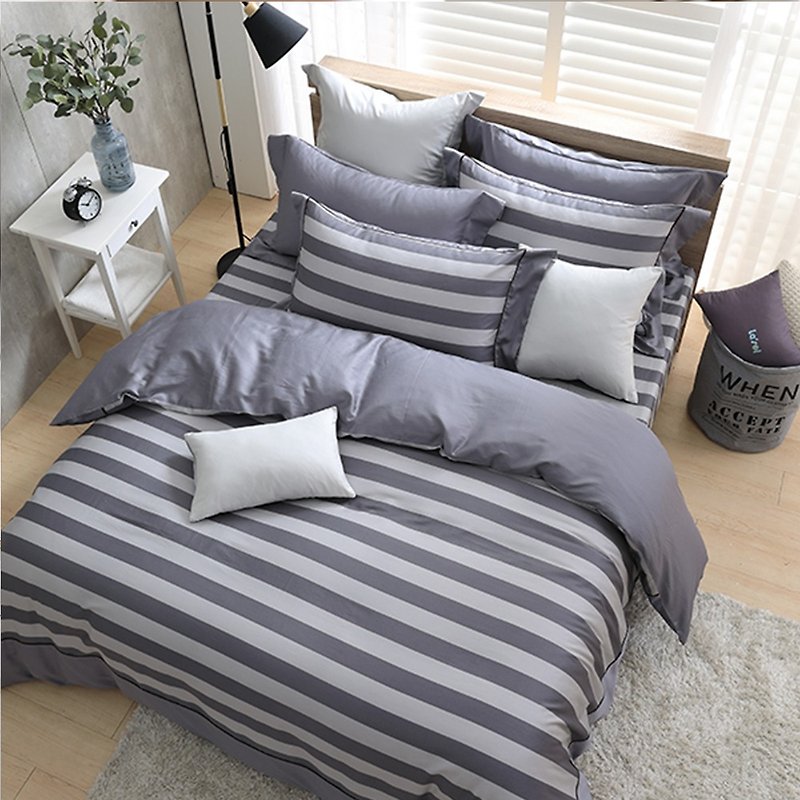 (Increase) Moonlight-Expression Space-High Quality 60 Cotton Dual-use Bed Set Four-piece Set [6*6.2 feet] - เครื่องนอน - ผ้าฝ้าย/ผ้าลินิน สีเทา