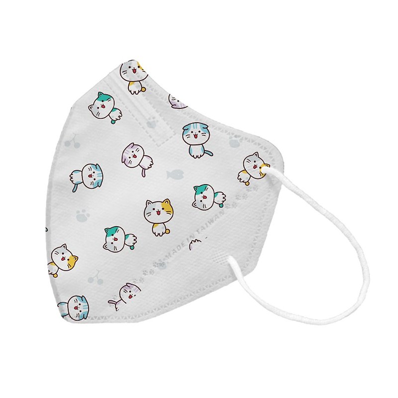 Xing'an-Children's three-dimensional medical mask-Cat (50 pieces per box) MIT Made in Taiwan - Face Masks - Other Materials Multicolor