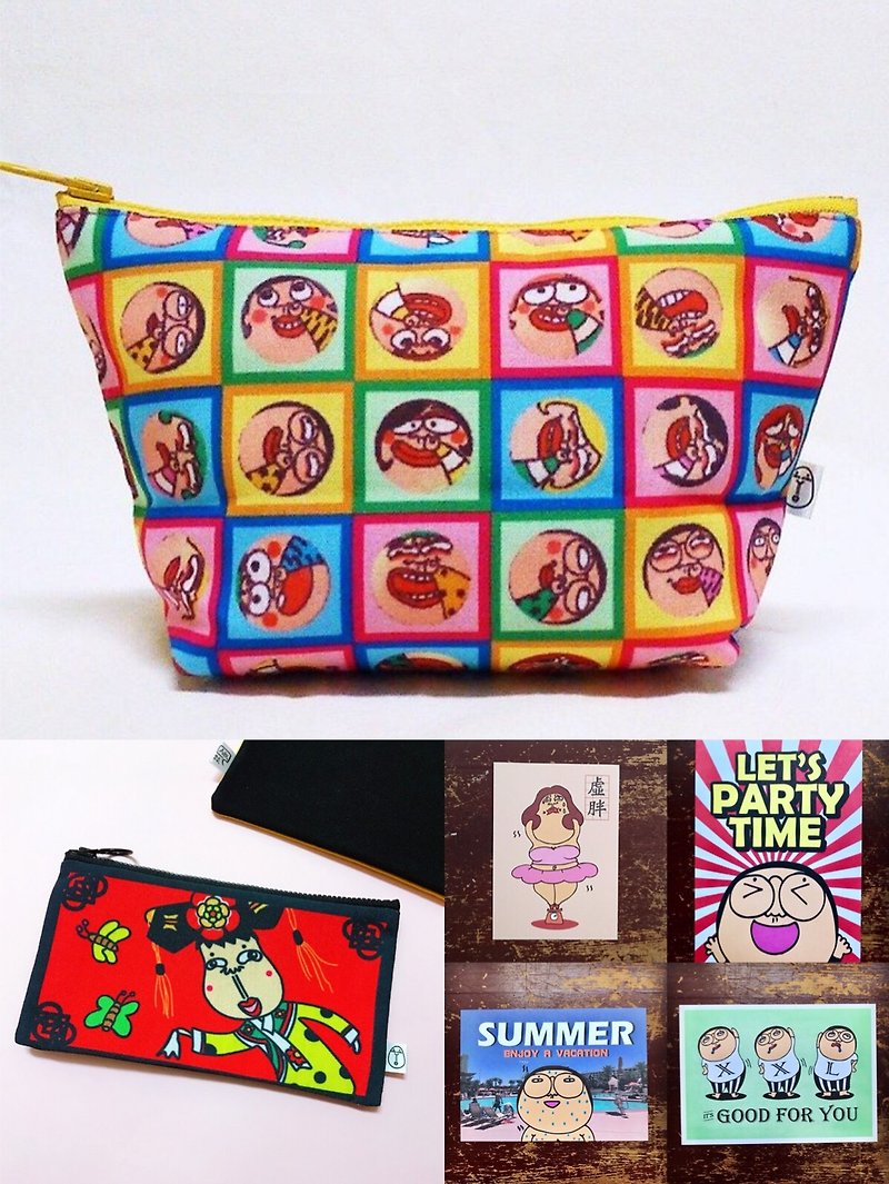 B‧Wanhua play in spring / super cost-effective lucky bag\ - กระเป๋าเครื่องสำอาง - ผ้าฝ้าย/ผ้าลินิน หลากหลายสี