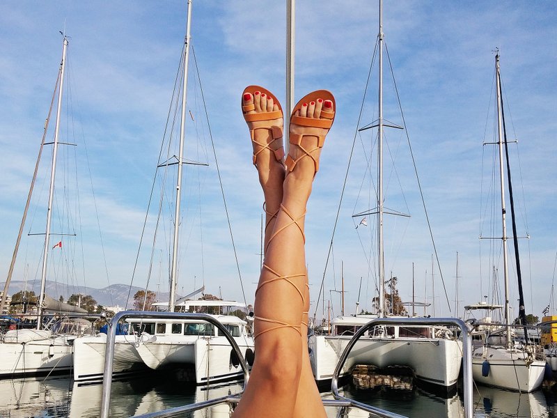 Genuine Leather Gladiator Sandals, Laces Sandals, Greek Sandals, Spartan Sandals - 涼鞋 - 真皮 咖啡色