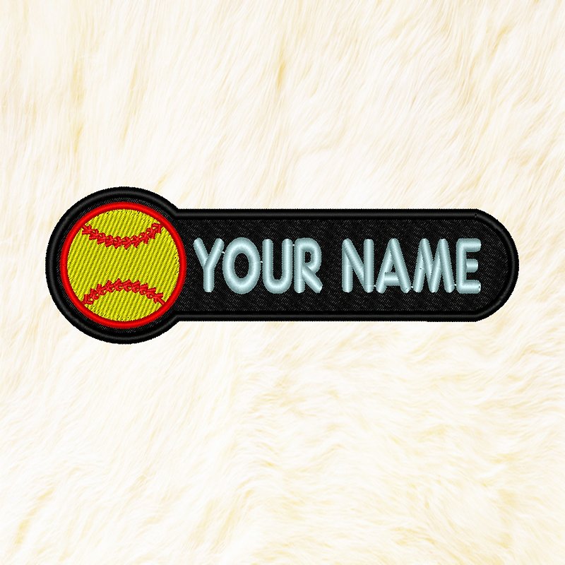 Softball Personalized Iron on Patch Your Name Your Text Buy 3 Get 1 Free - 編織/羊毛氈/布藝 - 繡線 黑色
