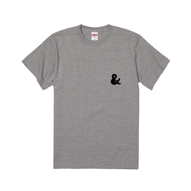 Cat in marks T-shirt – Little Ampersand - อื่นๆ - ผ้าฝ้าย/ผ้าลินิน สีเทา