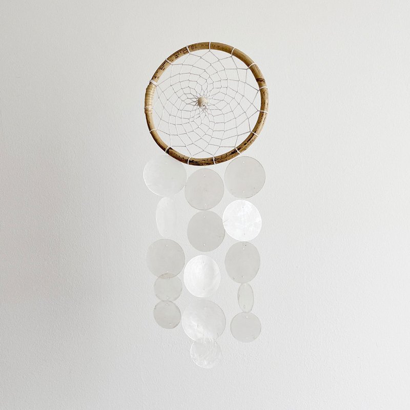 DIY-KIT |Ricotta Cheese Delicious(M)-White-Circle|Shell Wind Chime Mobile|#0-380 - Other - Shell White