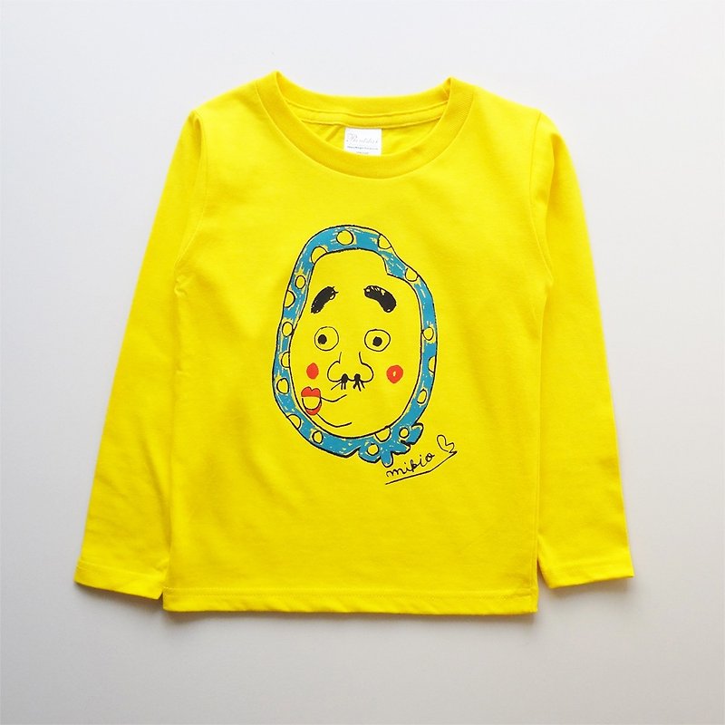 Hyottoko Kids Long Sleeve T-shirt Daisy - เสื้อยืด - ผ้าฝ้าย/ผ้าลินิน สีเหลือง