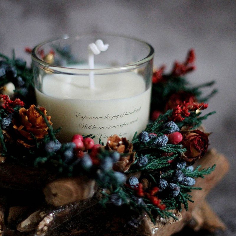 【Kaohsiung Field】Made after work | Winter Confession Candle Driftwood Candle Holder - จัดดอกไม้/ต้นไม้ - พืช/ดอกไม้ 