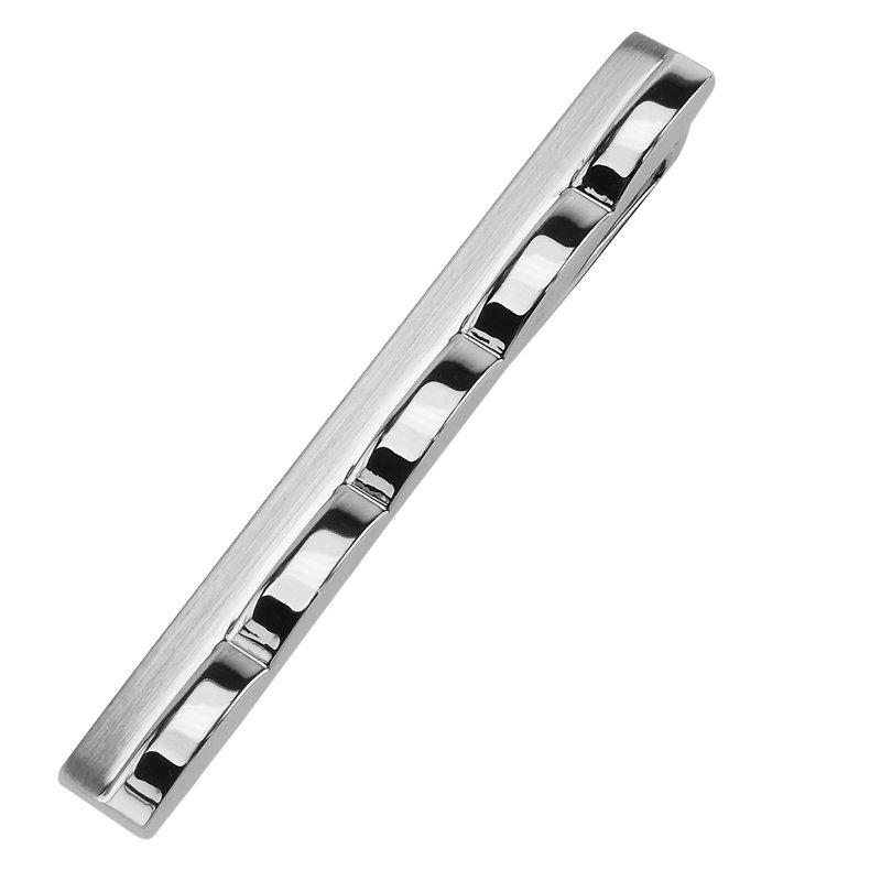 52mm Convex Metal Parts Tie Clips - Ties & Tie Clips - Other Metals Silver