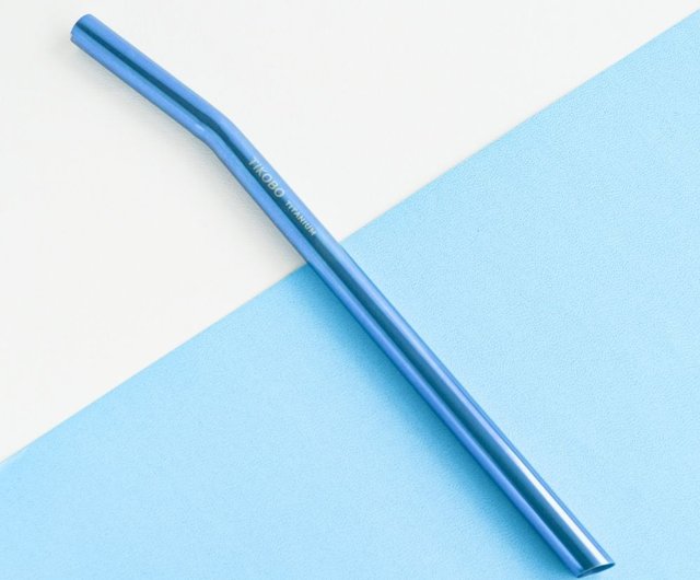 Pure titanium does not taste stuck] Pure titanium curved thick straw 12mm,  three colors optional (environmentally friendly straw) - Shop TiANN x  TiKOBO Titanium Tableware Reusable Straws - Pinkoi