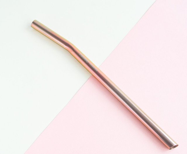 Pure titanium does not taste stuck] Pure titanium curved thick straw 12mm,  three colors optional (environmentally friendly straw) - Shop TiANN x  TiKOBO Titanium Tableware Reusable Straws - Pinkoi