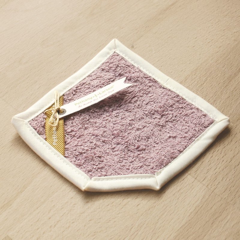 [Good Feelings of Life] Kaoru Purple-Cotton Absorbent Quick Wipe Coaster - Coasters - Cotton & Hemp Purple
