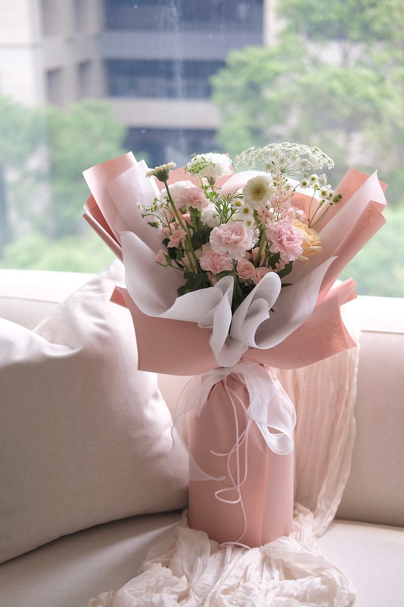 2024 Mother's Day Flower Basket Carnation Gift Bouquet - ตกแต่งต้นไม้ - พืช/ดอกไม้ สึชมพู