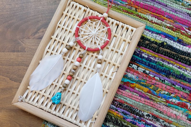 Handmade Dreamcatcher - Turquoise - Items for Display - Cotton & Hemp Red